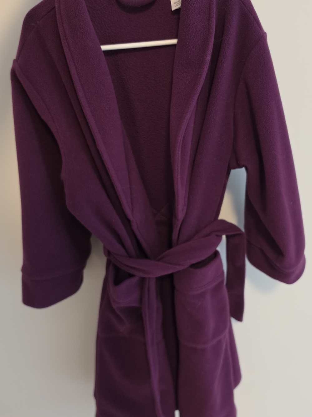 L.L. Bean Girl's Plush Fleece Robe in Deep Purple